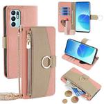 For OPPO Reno6 4G Crossbody Litchi Texture Leather Phone Case(Pink)