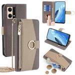 For OPPO Reno7 4G / F21 Pro 4G Crossbody Litchi Texture Leather Phone Case(Grey)