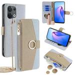 For OPPO Reno8 5G Crossbody Litchi Texture Leather Phone Case(Blue)