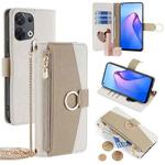 For OPPO Reno8 5G Crossbody Litchi Texture Leather Phone Case(White)