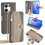For OPPO Reno8 Pro+ 5G Crossbody Litchi Texture Leather Phone Case(Grey)
