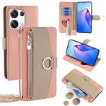 For OPPO Reno8 Pro+ 5G Crossbody Litchi Texture Leather Phone Case(Pink)