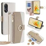 For OPPO Reno8 T 4G Crossbody Litchi Texture Leather Phone Case(White)