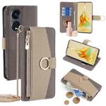 For OPPO Reno8 T 5G / A1 Pro 5G Crossbody Litchi Texture Leather Phone Case(Grey)