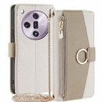 For OPPO Find X7 5G Crossbody Litchi Texture Leather Phone Case(White)