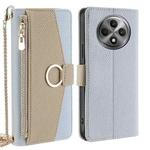 For OPPO Reno12 F 5G Crossbody Litchi Texture Leather Phone Case(Blue)