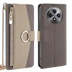 For OPPO Reno12 F 5G Crossbody Litchi Texture Leather Phone Case(Grey)