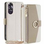 For OPPO A60 4G Global Crossbody Litchi Texture Leather Phone Case(White)