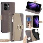 For OPPO Reno13 F 5G / 4G Crossbody Litchi Texture Leather Phone Case(Grey)