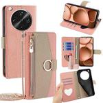 For OPPO Find X8 Ultra 5G Crossbody Litchi Texture Leather Phone Case(Pink)