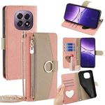 For OPPO A5 5G 2025 Global Crossbody Litchi Texture Leather Phone Case(Pink)