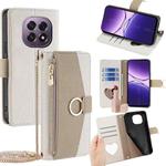 For OPPO A5 5G 2025 Global Crossbody Litchi Texture Leather Phone Case(White)