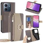 For OPPO A5x 5G Global Crossbody Litchi Texture Leather Phone Case(Grey)