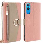For OnePlus Nord CE 4 Lite 5G Crossbody Litchi Texture Leather Phone Case(Pink)
