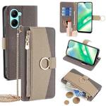 For Realme C33 4G Crossbody Litchi Texture Leather Phone Case(Grey)