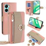 For Realme C33 4G Crossbody Litchi Texture Leather Phone Case(Pink)