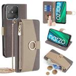 For Realme Narzo 50A Crossbody Litchi Texture Leather Phone Case(Grey)