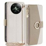 For Realme 12 5G Crossbody Litchi Texture Leather Phone Case(White)