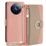 For Realme 12 Pro 5G Crossbody Litchi Texture Leather Phone Case(Pink)