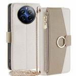 For Realme 12 Pro 5G Crossbody Litchi Texture Leather Phone Case(White)