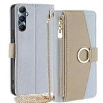 For Realme C65 4G Crossbody Litchi Texture Leather Phone Case(Blue)