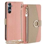 For Realme C65 4G Crossbody Litchi Texture Leather Phone Case(Pink)