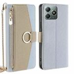 For Realme C61 4G Crossbody Litchi Texture Leather Phone Case(Blue)