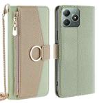 For Realme C61 4G Crossbody Litchi Texture Leather Phone Case(Green)