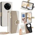 For Realme 14 Pro 5G Global Crossbody Litchi Texture Leather Phone Case(White)