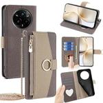 For Realme 14 Pro+ 5G Crossbody Litchi Texture Leather Phone Case(Grey)