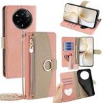 For Realme 14 Pro+ 5G Crossbody Litchi Texture Leather Phone Case(Pink)