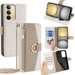 For Realme C75 4G / 14x 5G Global Crossbody Litchi Texture Leather Phone Case(White)