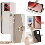 For Realme P3 Ultra 5G Crossbody Litchi Texture Leather Phone Case(White)