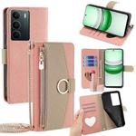 For Realme C71 4G Crossbody Litchi Texture Leather Phone Case(Pink)