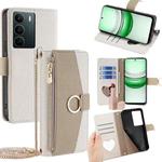 For Realme C71 4G Crossbody Litchi Texture Leather Phone Case(White)