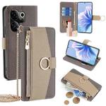 For Tecno Camon 20 Premier 5G Crossbody Litchi Texture Leather Phone Case(Grey)