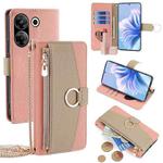 For Tecno Camon 20 Pro 5G Crossbody Litchi Texture Leather Phone Case(Pink)