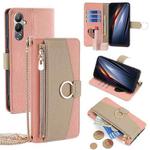 For Tecno Pova 4 Crossbody Litchi Texture Leather Phone Case(Pink)
