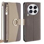 For Tecno Camon 30 Premier 5G Crossbody Litchi Texture Leather Phone Case(Grey)