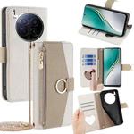 For Tecno Camon 40 Premier 5G Crossbody Litchi Texture Leather Phone Case(White)