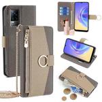 For vivo V21e 4G / Y73 2021 Crossbody Litchi Texture Leather Phone Case(Grey)