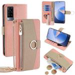 For vivo X60 Crossbody Litchi Texture Leather Phone Case(Pink)