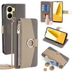 For vivo Y16 4G / Y02s 4G Crossbody Litchi Texture Leather Phone Case(Grey)