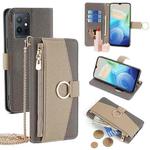 For vivo Y75 5G/Y55 5G/T1 5G Foreign Crossbody Litchi Texture Leather Phone Case(Grey)