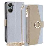 For vivo Y03 4G Crossbody Litchi Texture Leather Phone Case(Blue)