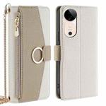 For vivo S19 Crossbody Litchi Texture Leather Phone Case(White)