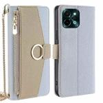 For vivo Y28 4G Crossbody Litchi Texture Leather Phone Case(Blue)