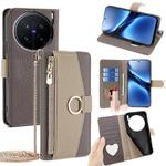 For vivo X200 Pro 5G Crossbody Litchi Texture Leather Phone Case(Grey)