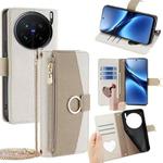 For vivo X200 Pro 5G Crossbody Litchi Texture Leather Phone Case(White)