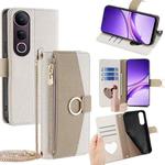 For vivo V50 Lite 5G Crossbody Litchi Texture Leather Phone Case(White)